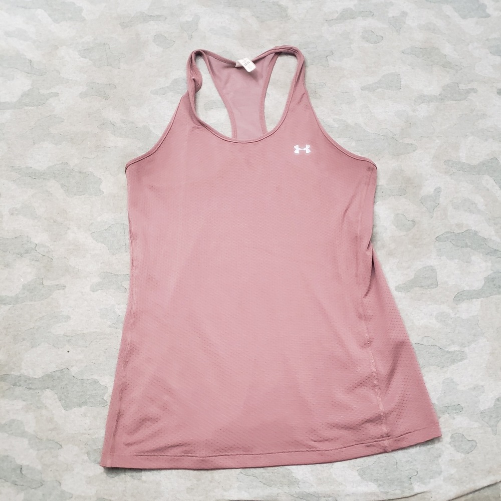 Under Armour Tank Top Women Small Pink Racerback Athletic Gym Sleeeveless
